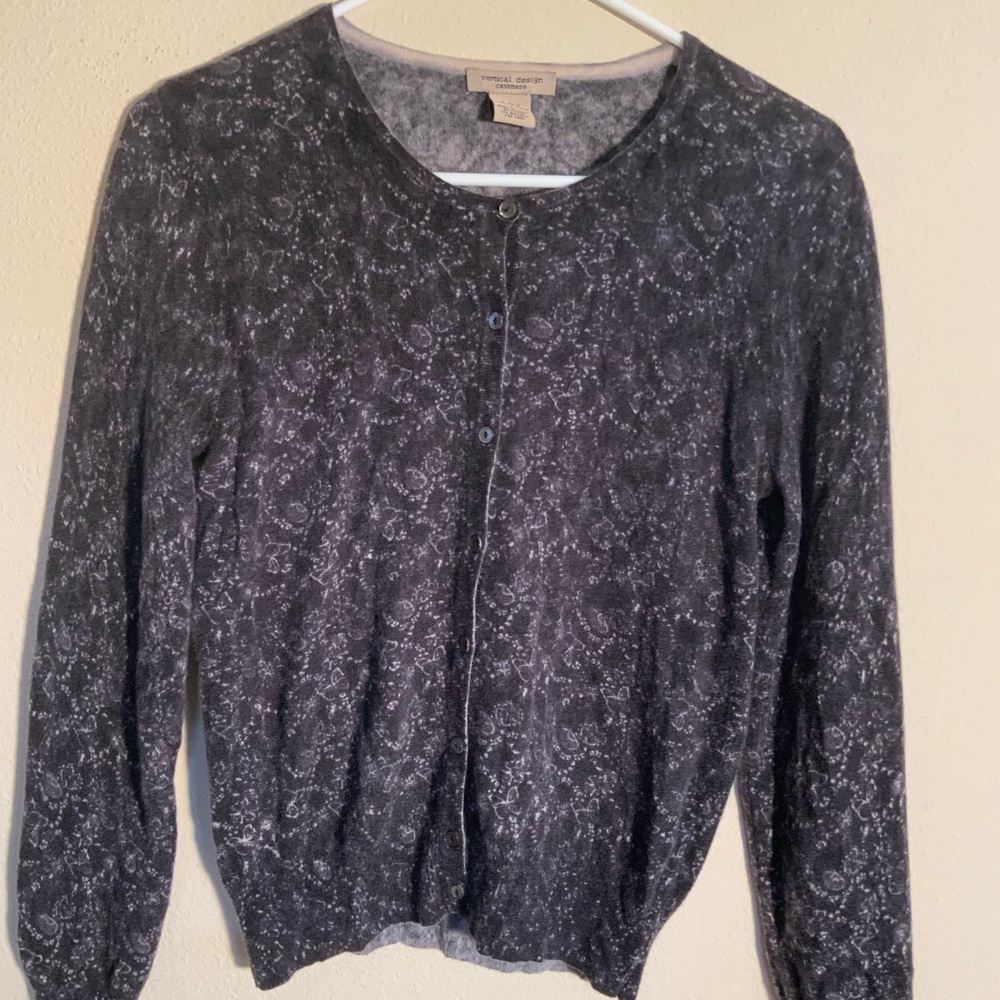 Vertical Design Cashmere Cardigan